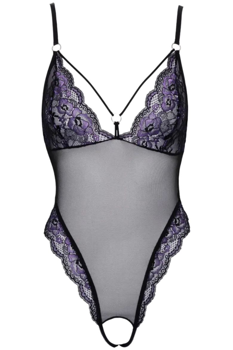 Body ouvert schwarz lila