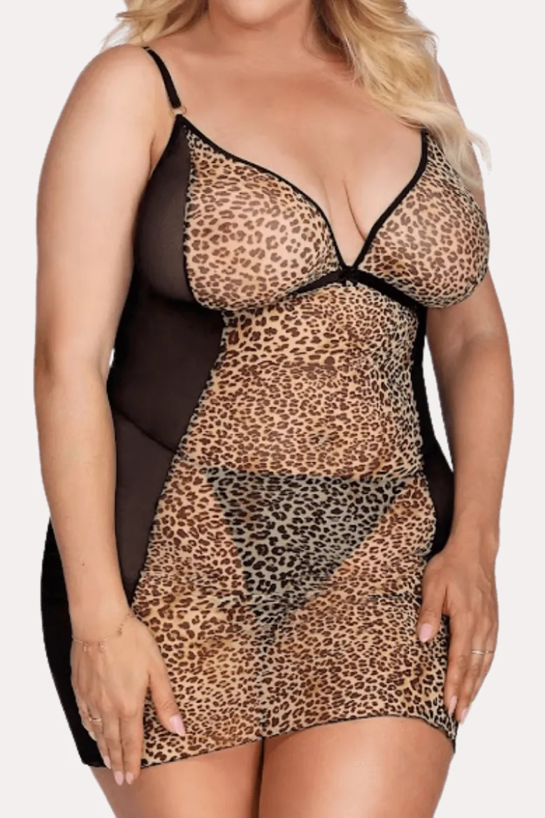 Chemise in Leo-Optik Plus Size
