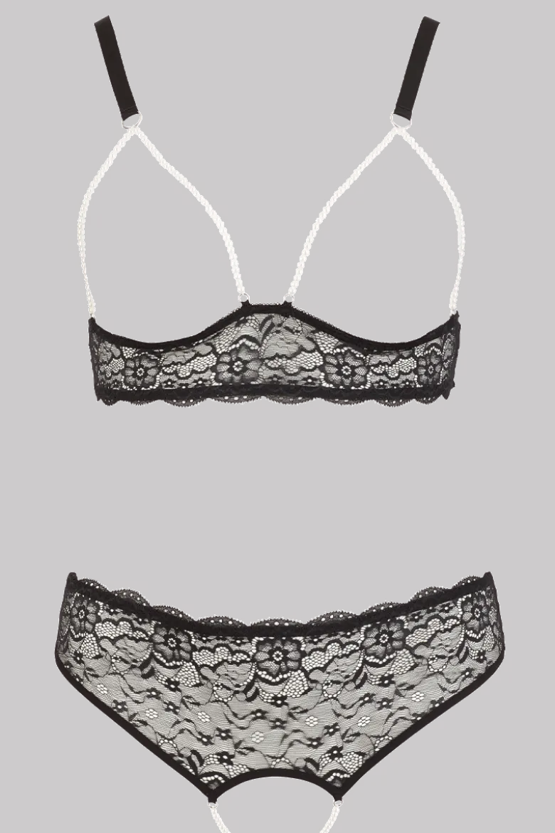 Dessous Set mit Perlenketten Plus Size