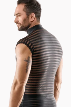 Herren Shirt mit transparenten Streifen