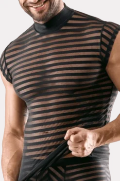 Herren Shirt mit transparenten Streifen