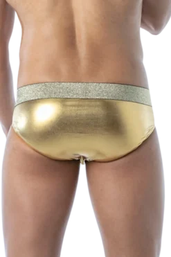 Herren Slip gold Glitzer
