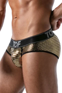 Herren Slip schwarz gold