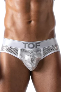 Herren Slip weiß silber