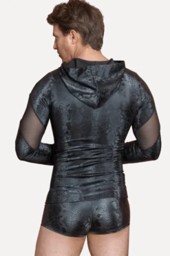 Kapuzenshirt mit Schlangenmuster langarm