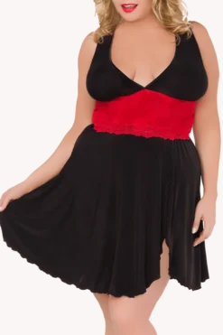 Kleidchen schwarz rot Plus Size