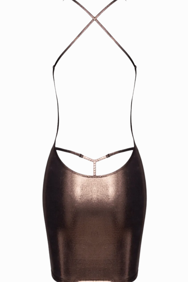kupferfarbenes Minikleid