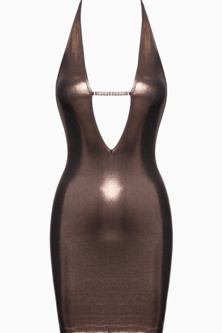 kupferfarbenes Minikleid