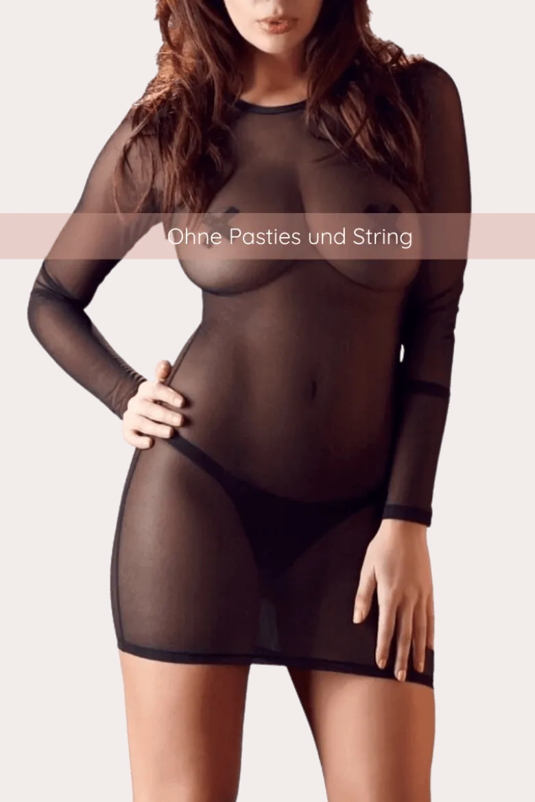 Langarm-Kleid schwarz