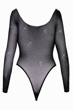 Langarm-Netzbody Glitzer