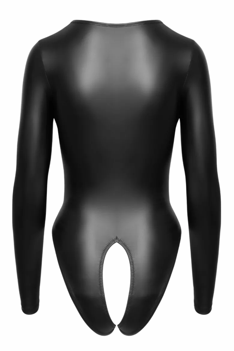 Langarm Wetlookbody ouvert