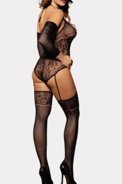 Liebeslust Straps-Bodystocking mit Armstulpen
