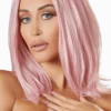 Longbob Perücke rosa