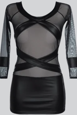 Minikleid aus Wetlook und Tüll