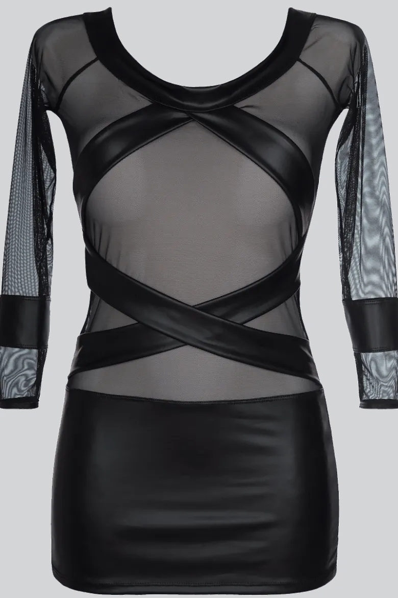 Minikleid aus Wetlook und Tüll