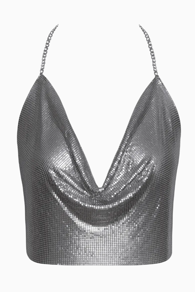 Neckholder Top silber