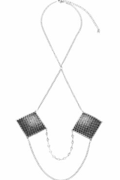 Nipple-Pasties silber Neckholder