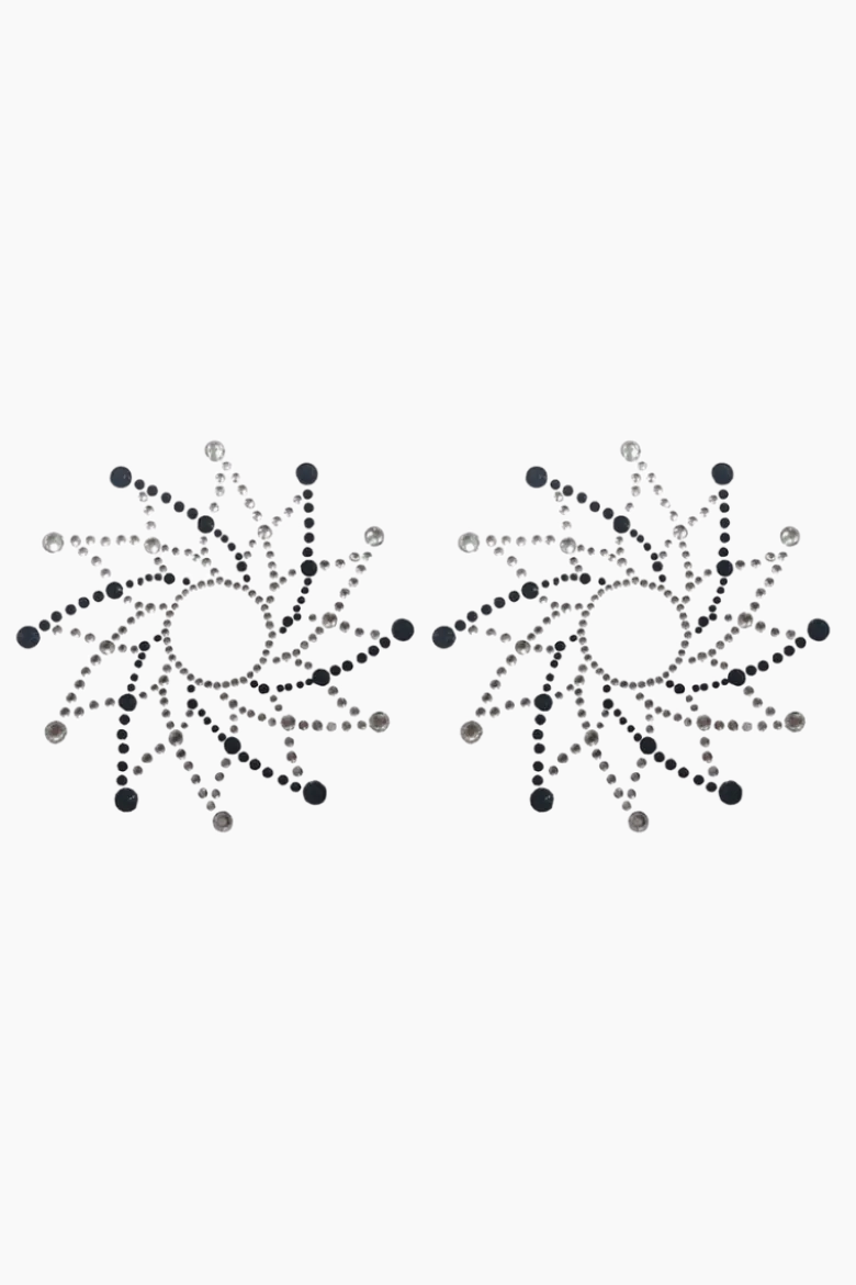 Nipple Sticker schwarz silber