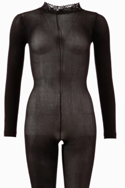 Ouvert Catsuit langarm black