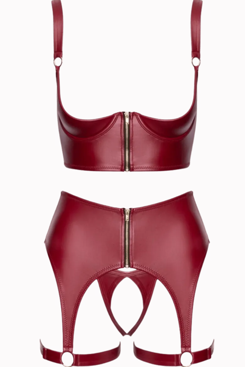 Ouvert Mattlook-Set in Bordeauxrot