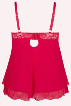 Rotes Babydoll Plus Size