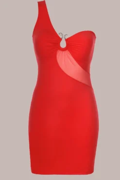 Rotes One-Shoulder Kleid