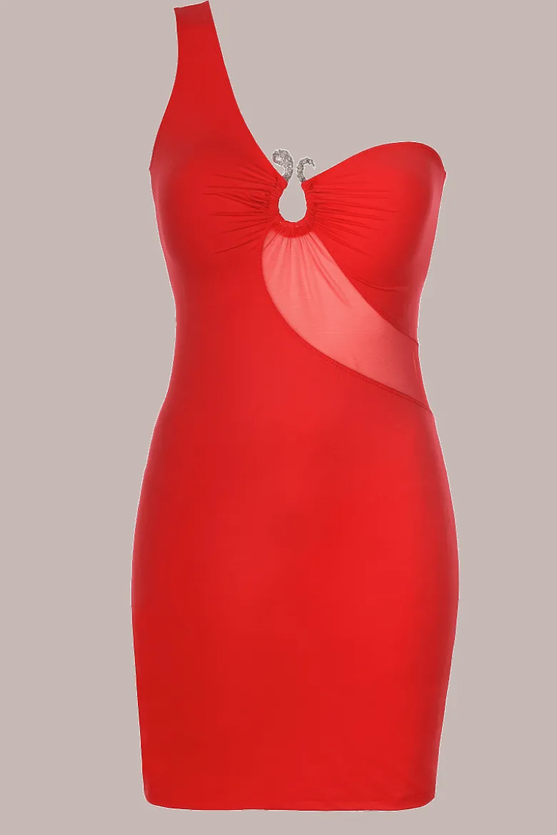 Rotes One-Shoulder Kleid