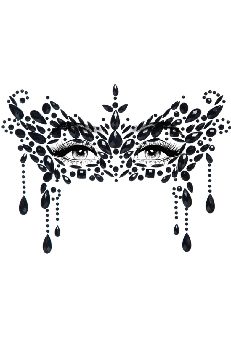 Schmucksticker Gesicht Maskerade schwarz