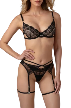schwarzes 3tlg. BH-Set