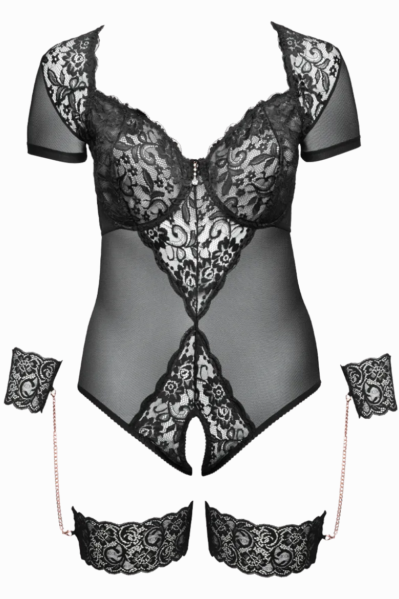 Spitzenbody mit Fesseln Plus Size