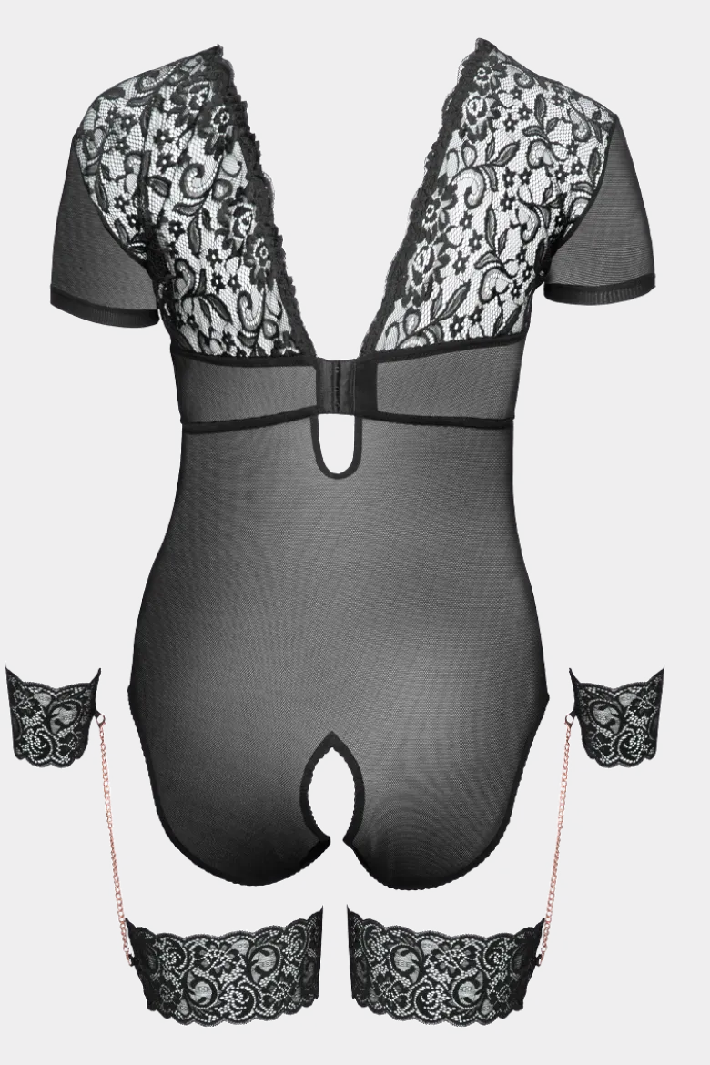 Spitzenbody mit Fesseln Plus Size