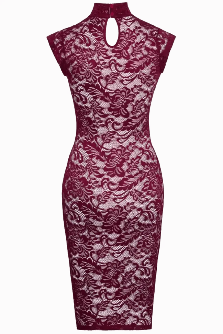 Spitzenkleid Bordeauxrot