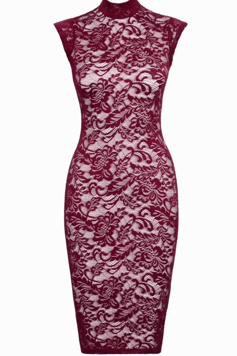 Spitzenkleid Bordeauxrot