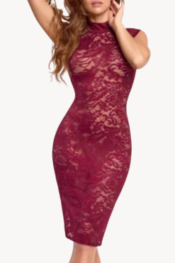 Spitzenkleid Bordeauxrot