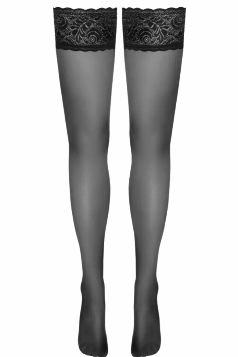 Stockings halterlos Spitzenrand