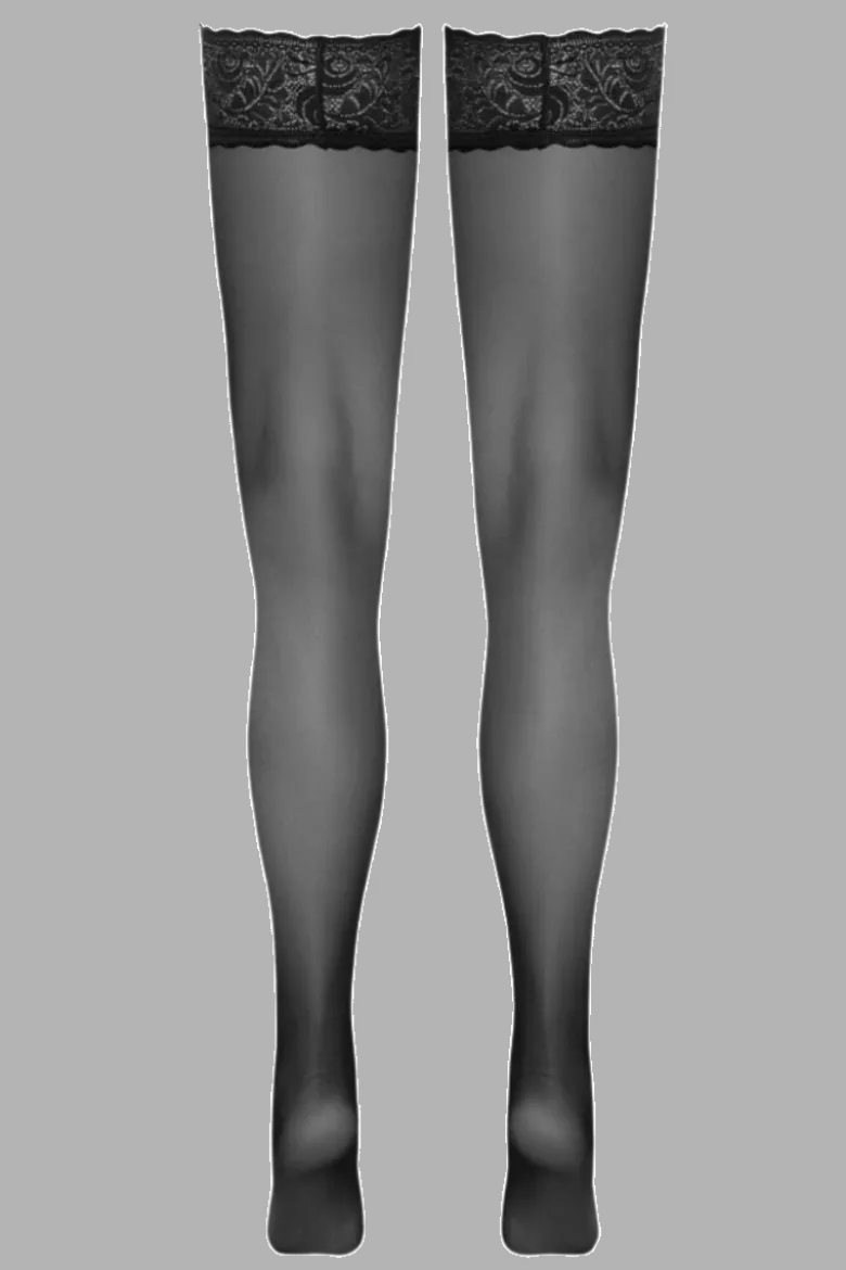 Stockings halterlos Spitzenrand