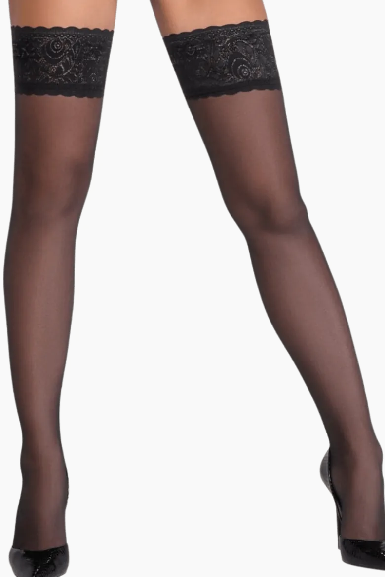 Stockings halterlos Spitzenrand