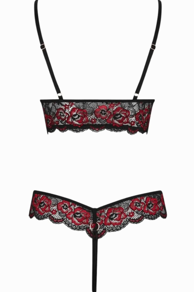 String-Body ouvert mit floraler Spitze