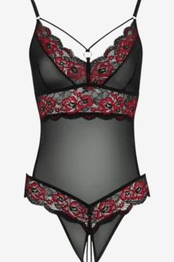 String-Body ouvert mit floraler Spitze