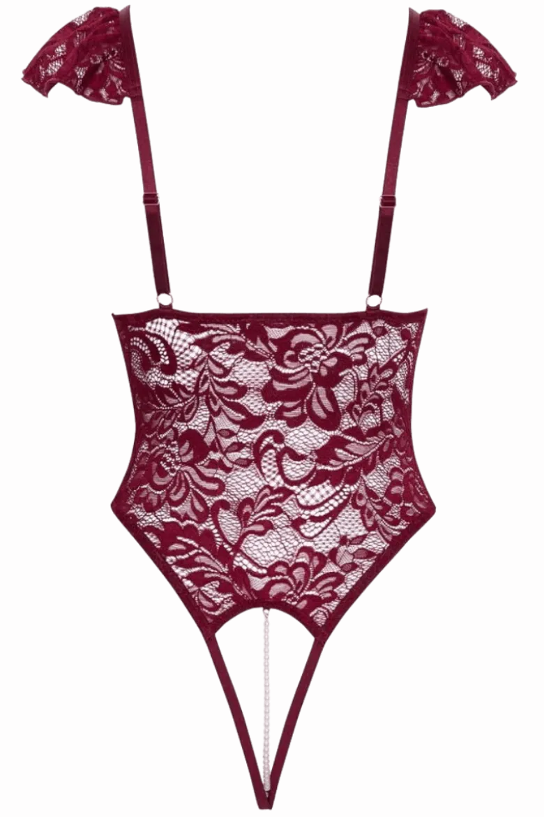 Stringbody rot mit Spitze ouvert