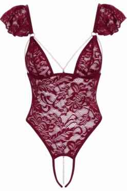 Stringbody rot mit Spitze ouvert