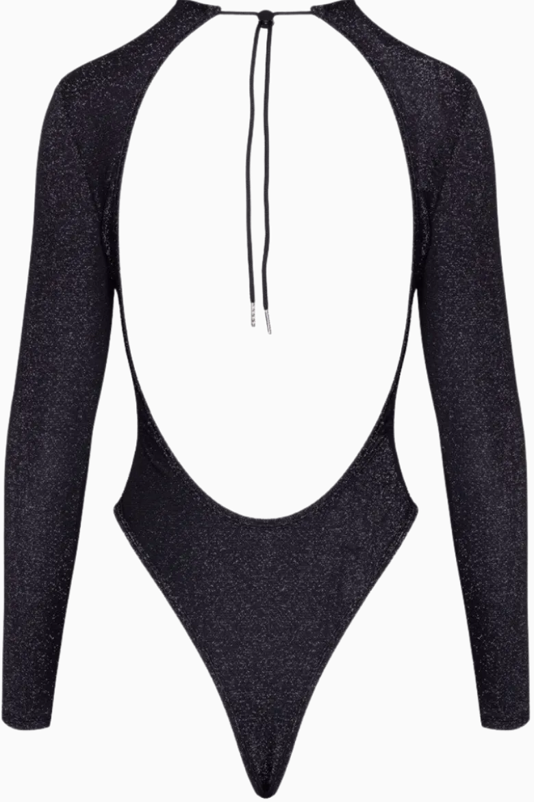 Stringbody schwarz Glitzer