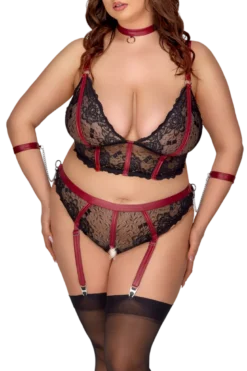 3tlg. Bondage-Set Plus Size