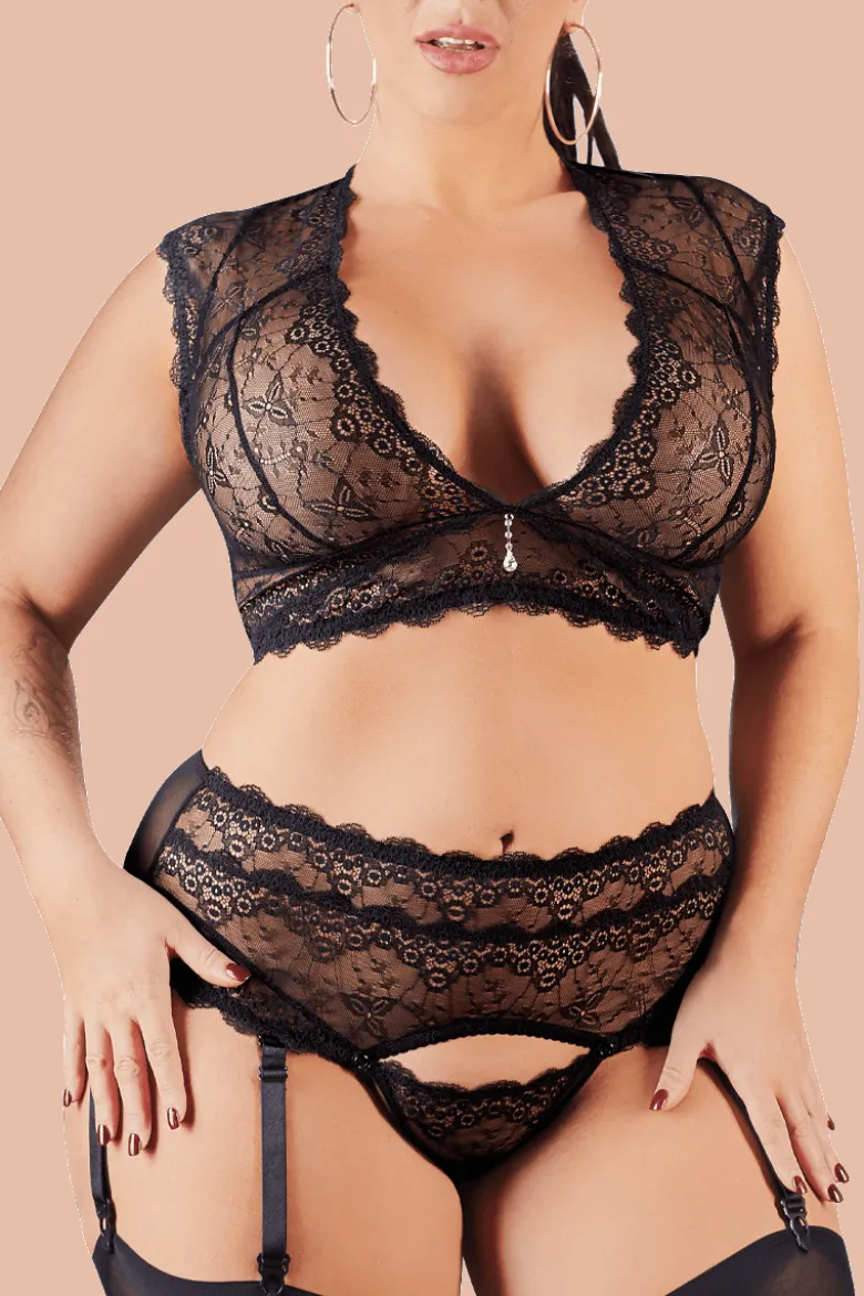 3.tlg. Bralette Set Plus Size
