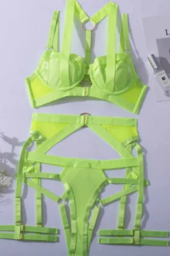 4tlg. Dessous Set in neongelb