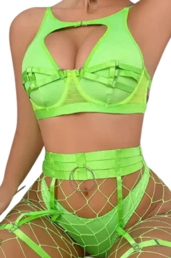 6tlg. Dessous Set neongrün