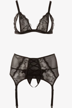 3tlg. Dessous Set Ouvert Plus Size
