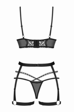 3tlg. Dessous-Set transparent