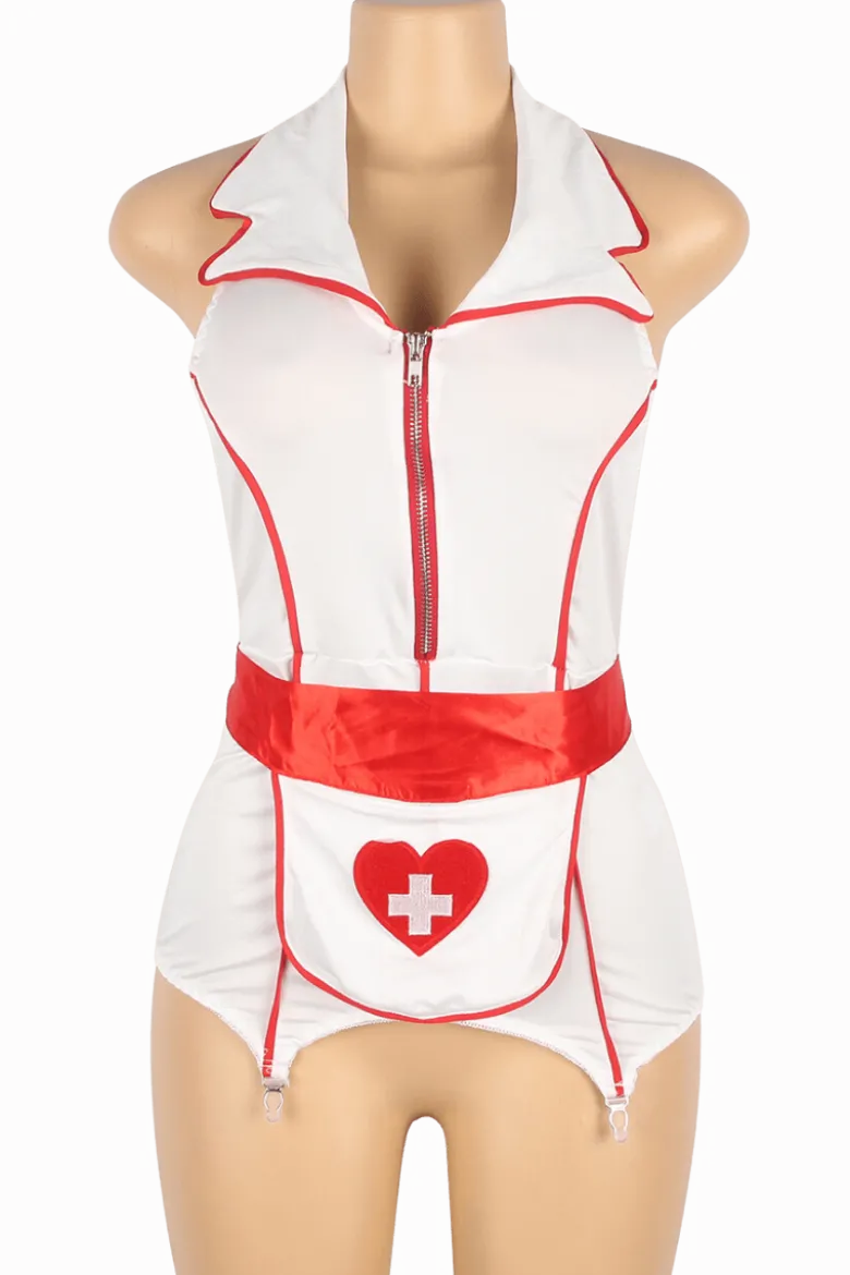 4tlg. Krankenschwester Kostüm Plus Size