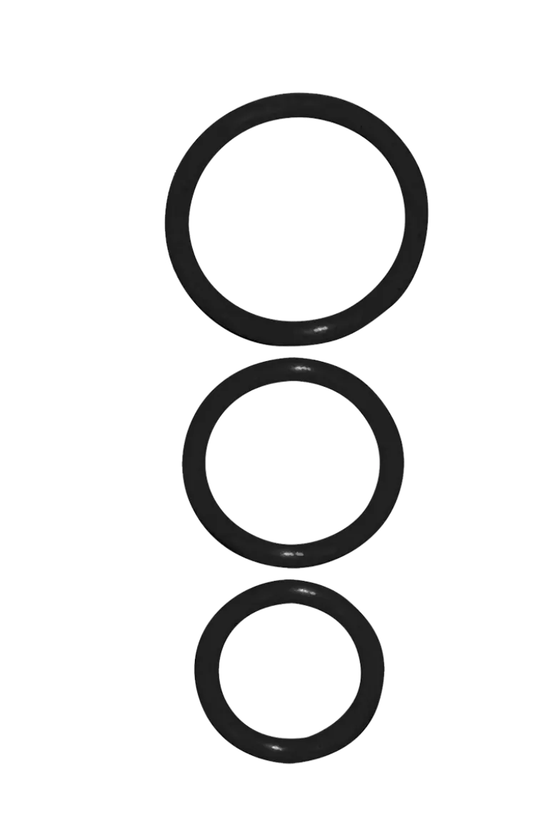 3tlg. Penisring-Set aus Silikon - Ø 3,2/4,2/5cm